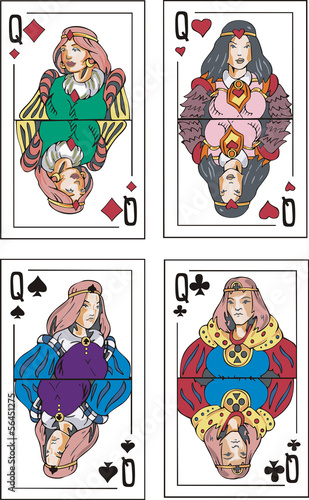 Playing cards. Queens