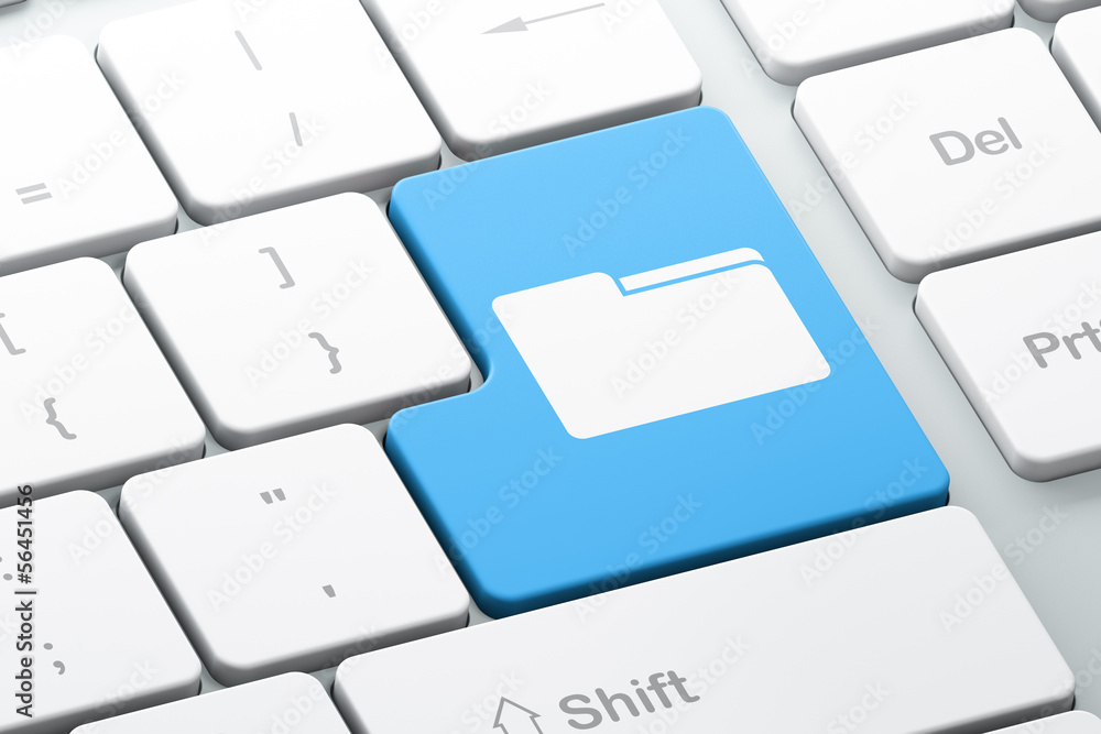 Business concept: Folder on computer keyboard background Business concept: Folder on computer keyboard background