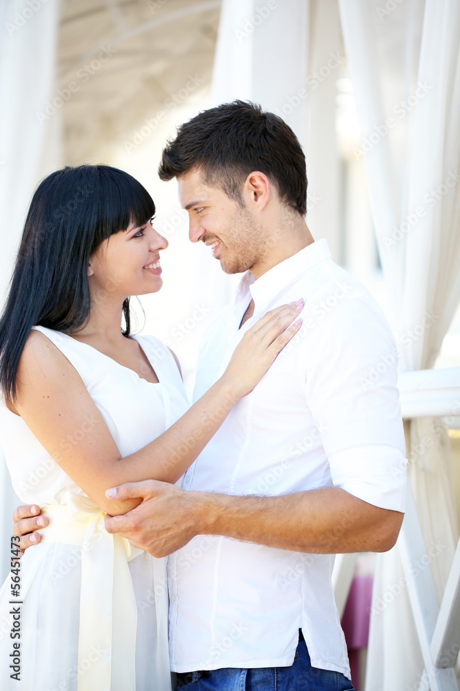 Beautiful young romantic couple, outdoors Beautiful young romantic couple, outdoors