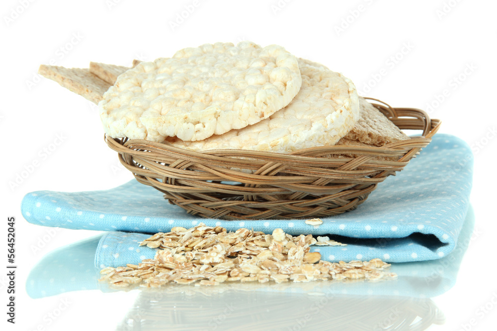 Tasty crispbread, isolated on white Tasty crispbread, isolated on white
