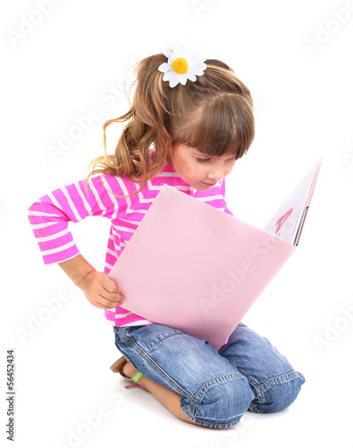 Little girl sitting on floo...