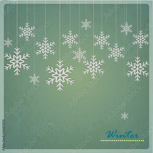 Christmas card with snowflakes