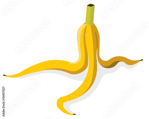 banana peel isolated on white background