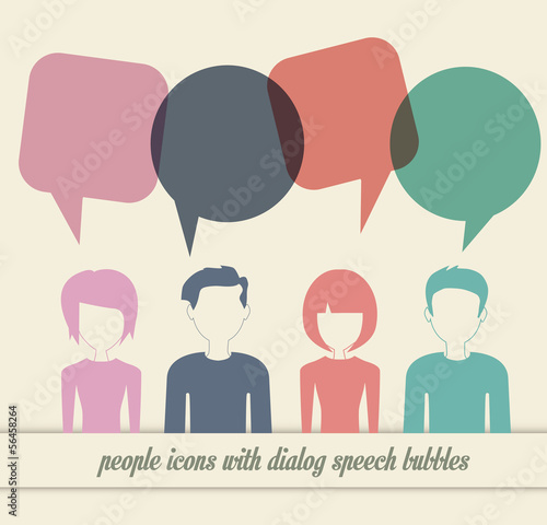 people icons with dialog speech bubbles