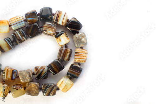 Agate beads isolated on white background