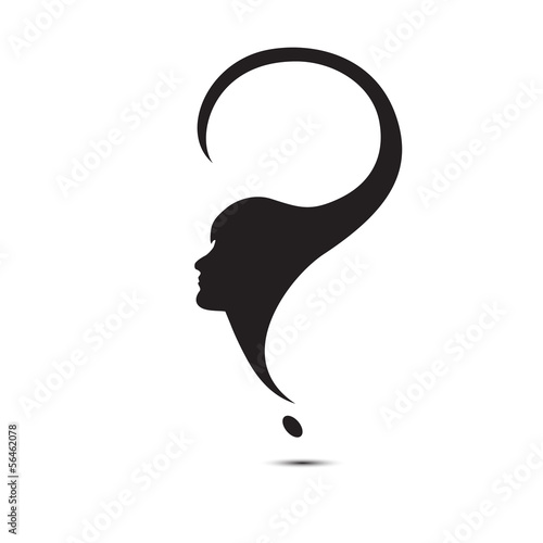 question mark female head