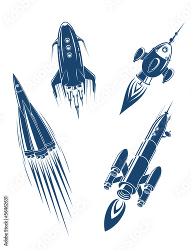 Space ships and spacecrafts set