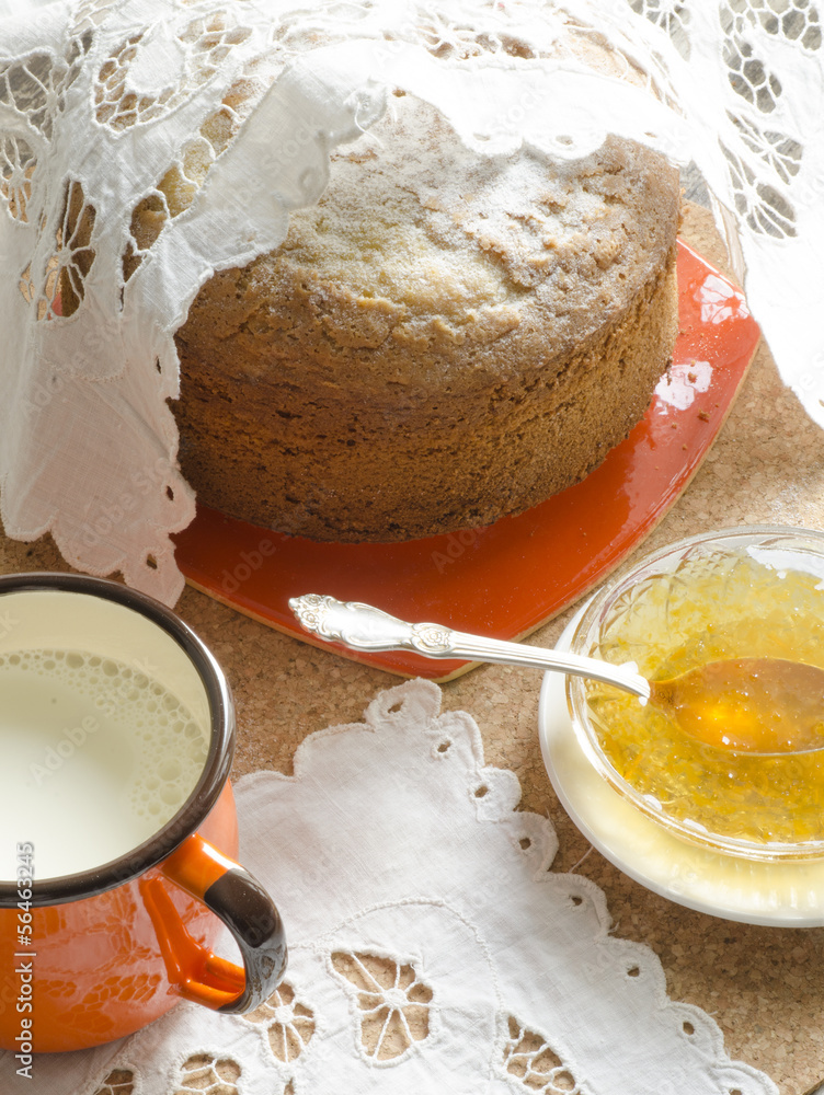 A cake made of maize flour. Retro style. A cake made of maize flour. Retro style.