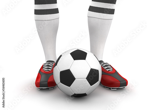 Man with a soccer ball (clipping path included)