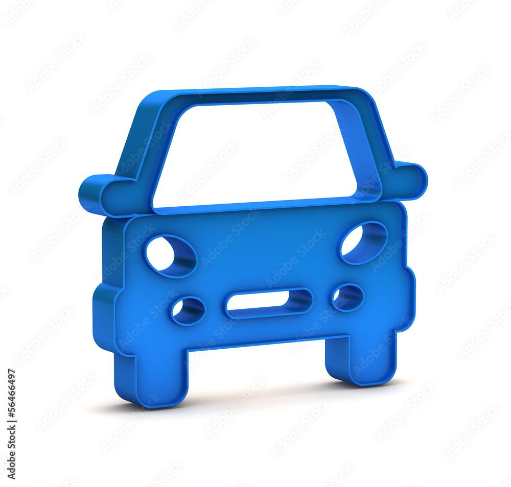 Obraz premium blue car button icon on a white background