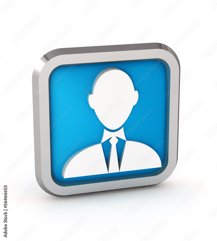 blue businessman icon isolated on white blue businessman icon isolated on white