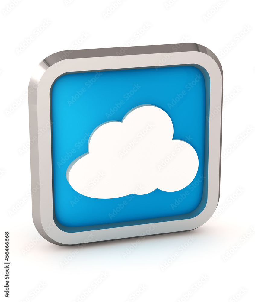 blue icon with cloud on a white background blue icon with cloud on a white background