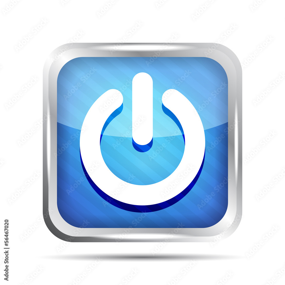 blue striped power button icon on a white background blue striped power button icon on a white background