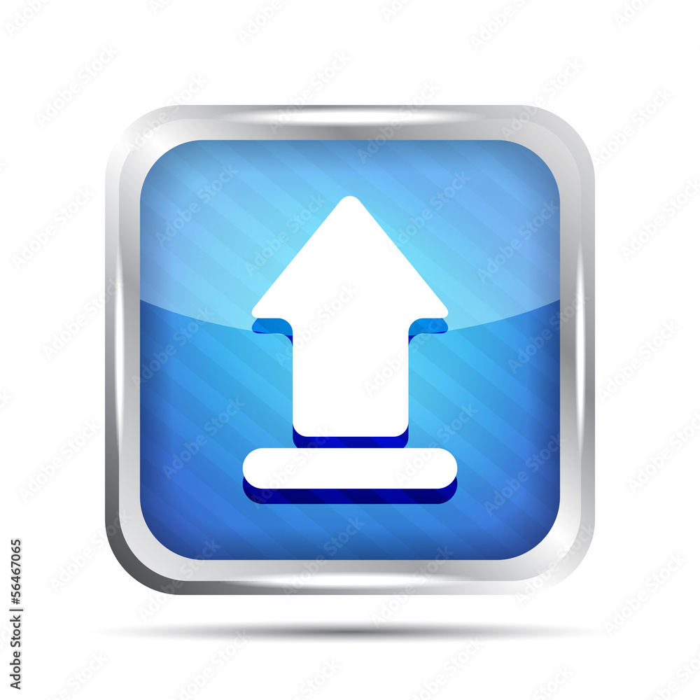 blue striped upload icon on a white background blue striped upload icon on a white background