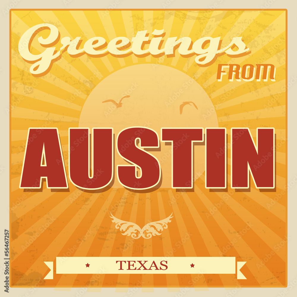 Vintage Austin, Texas poster