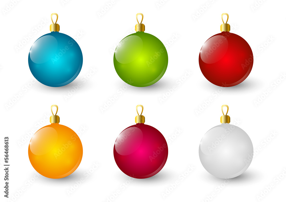 Set of glossy Christmas balls Set of glossy Christmas balls