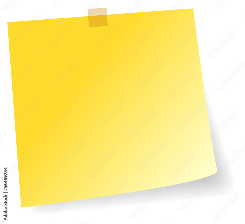 Adhesive Yellow Sticker Note