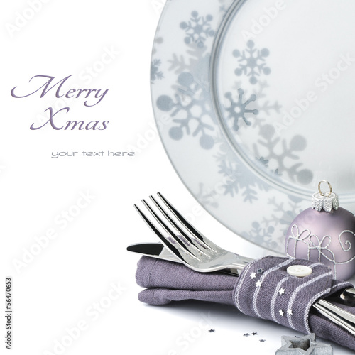 Christmas menu concept isolated over white photo