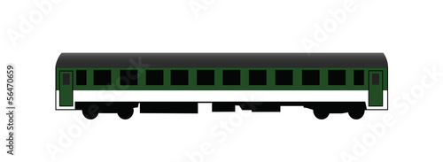 Green passenger rail car