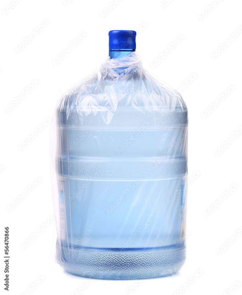 Naklejka premium Bottle for cooler in plastic packet.