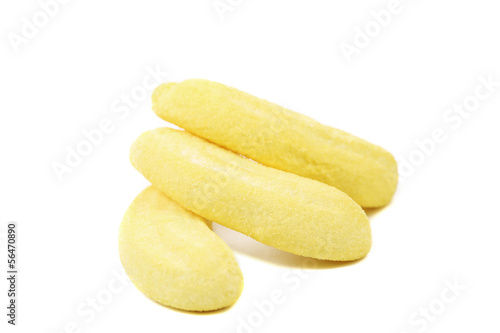 Marshmallow in form of a banana.