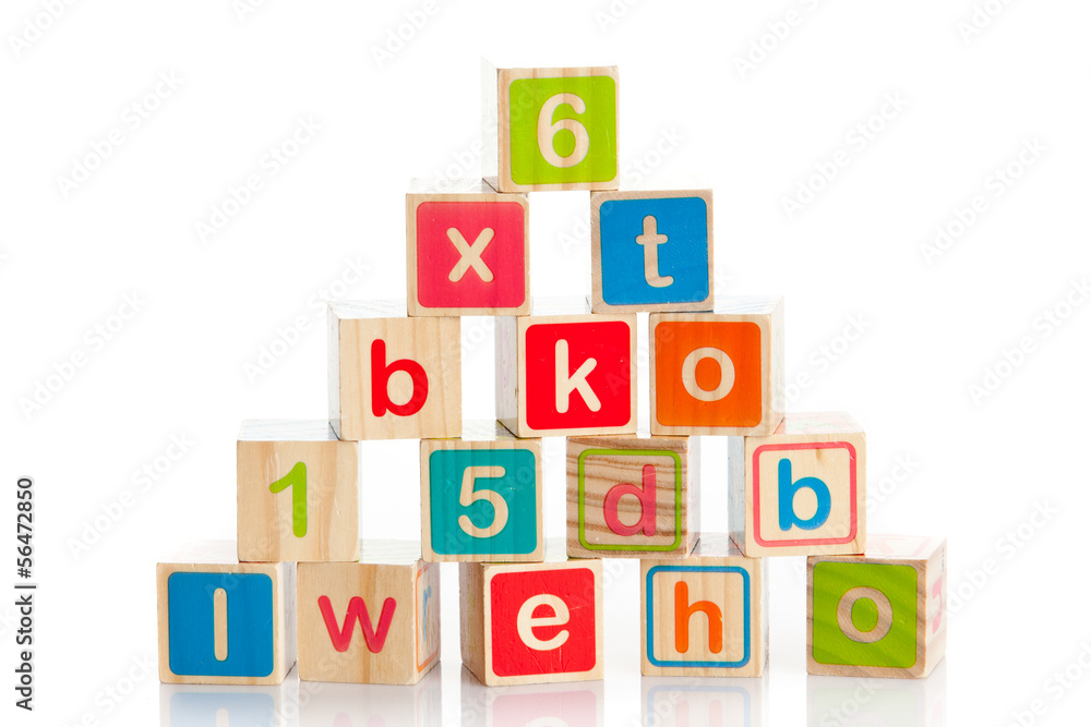 wooden toy cubes with letters. Wooden alphabet blocks. wooden toy cubes with letters. Wooden alphabet blocks.