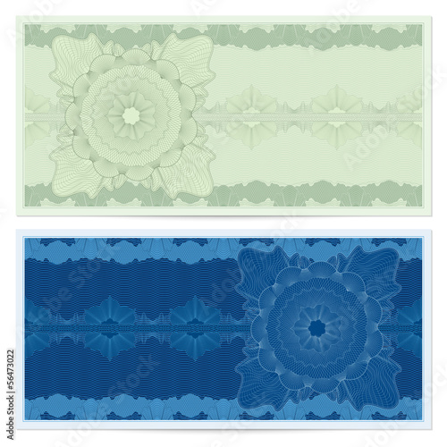 Voucher, Gift certificate, Coupon, Ticket. Guilloche pattern