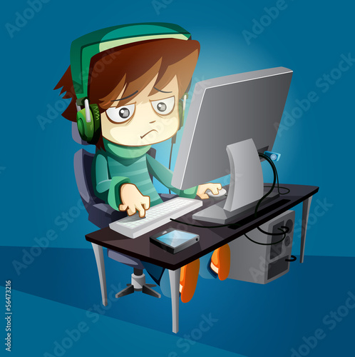 Programmer with a computer