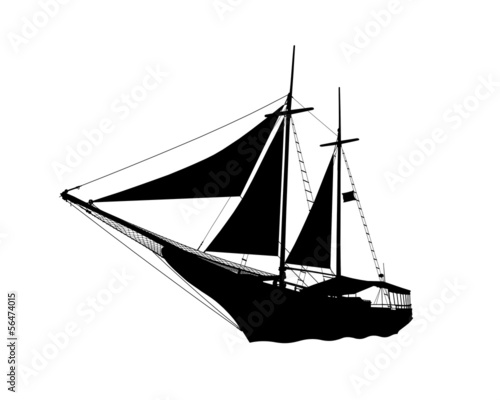 pirate ship side view silhouette