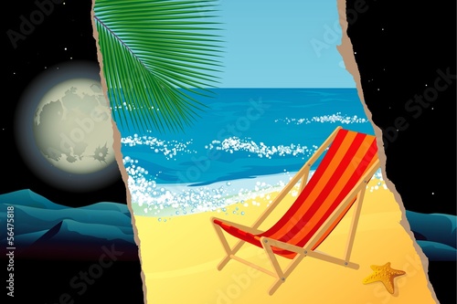 Beach abstract. Vector template.