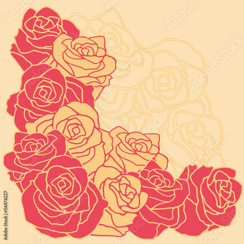 Seamless pattern with flowers roses.