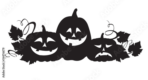Silhouette of halloween pumpkins