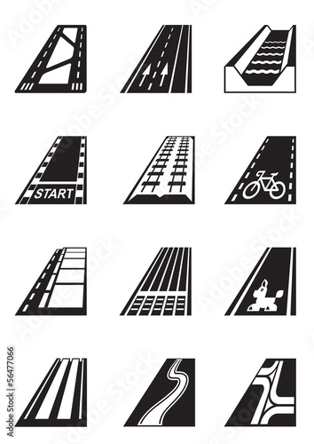 Different types of roads - vector illustration