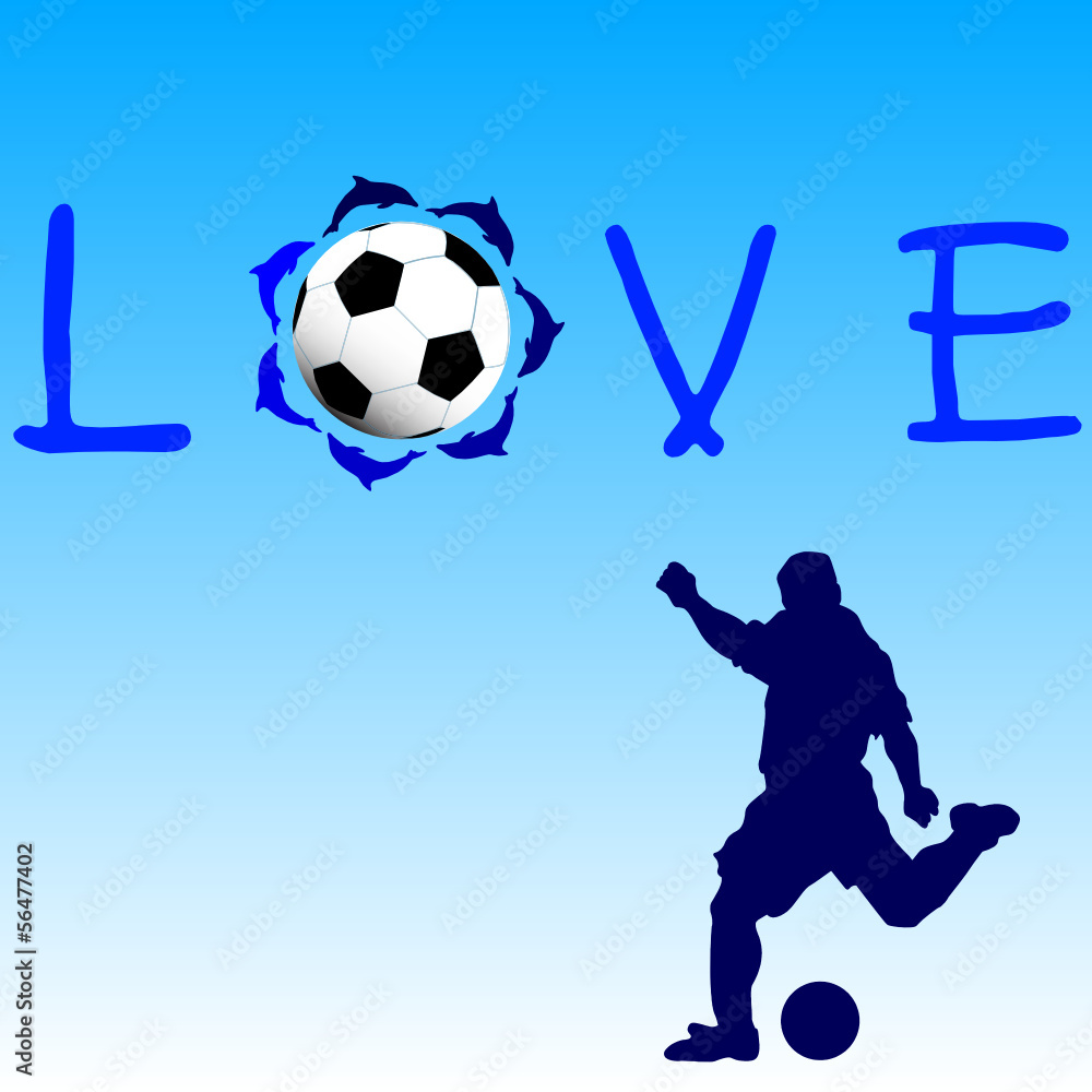 love football blue icon vector illustration