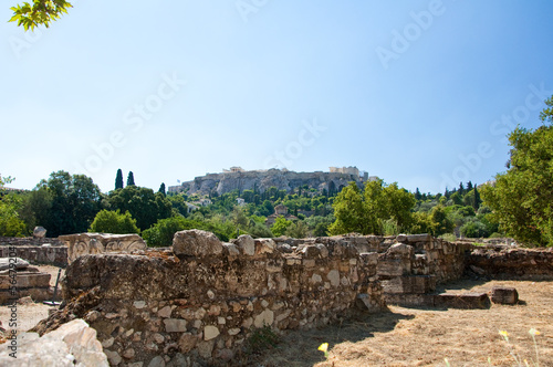 The Acropolis of Athens seen from the the Agora. Greece.