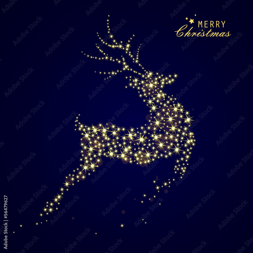 Vector Illustration of a Decorative Christmas Reindeer