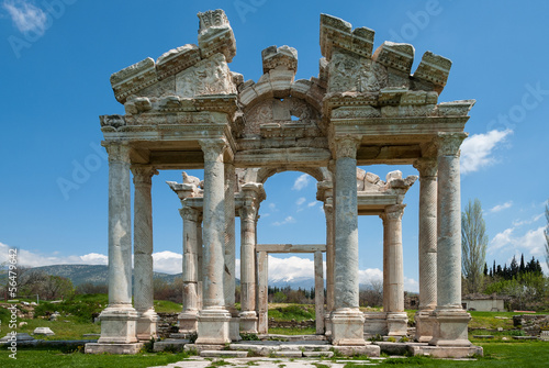 Ruins in the ancient Greek city of Afrodisias in Geyre, Turkey