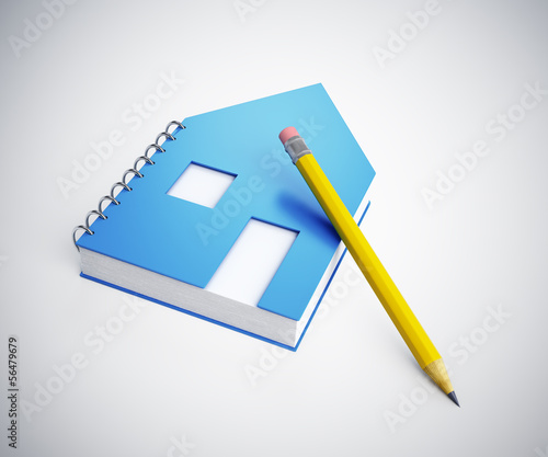 House shaped note pad photo