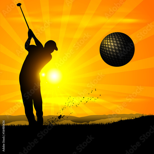 silhouette of the golfer