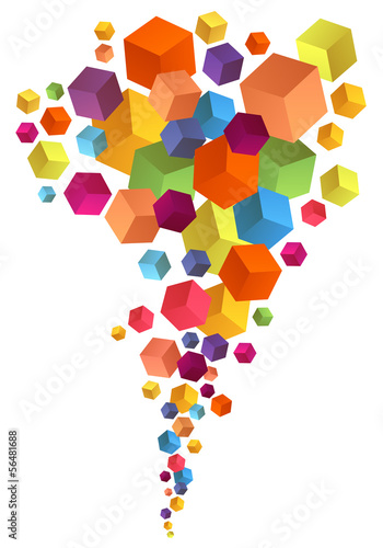 Abstract 3D cubes, vector background