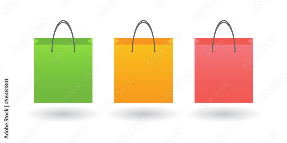Shopping bag with icon set Shopping bag with icon set