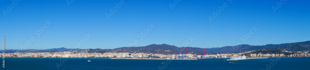 Beautiful sea panorama of Malaga city, Spain