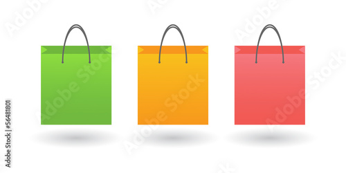 Shopping bag with icon set