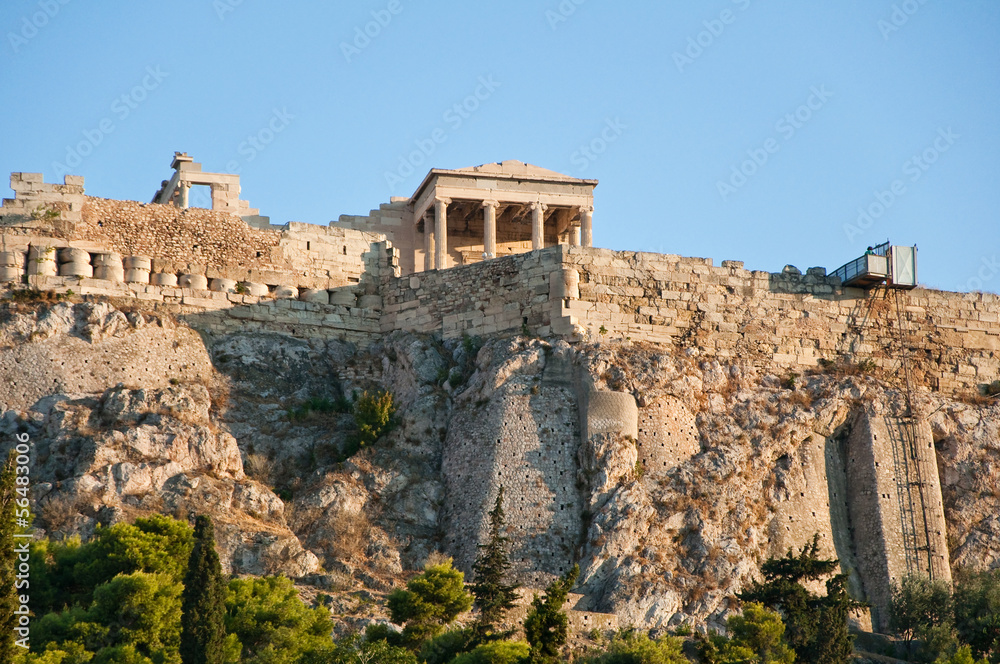 The Acropolis of Athens as seen from the the Agora. Greece.