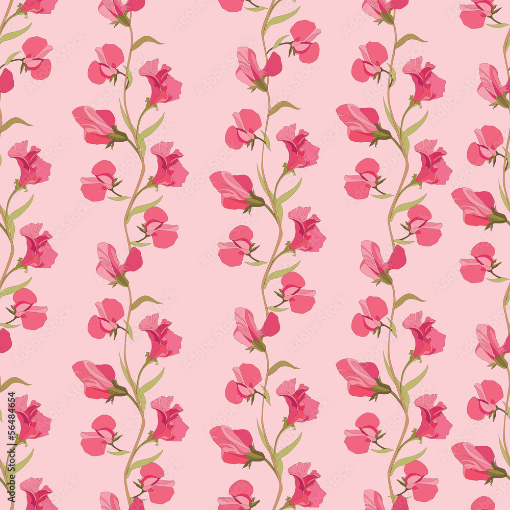 Flowers seamless background. Floral seamless texture