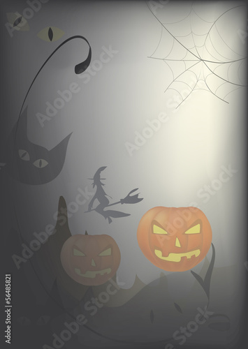 Halloween Day Celebration. Vector Card with Pumpkin