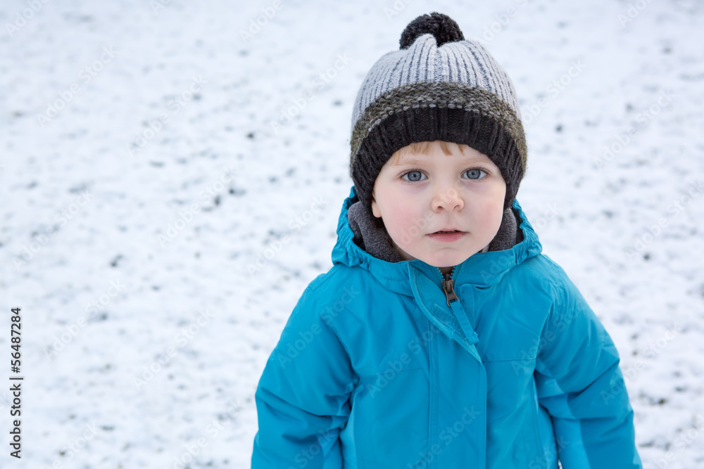 Portrait of little boy on beautiful winter day Portrait of little boy on beautiful winter day