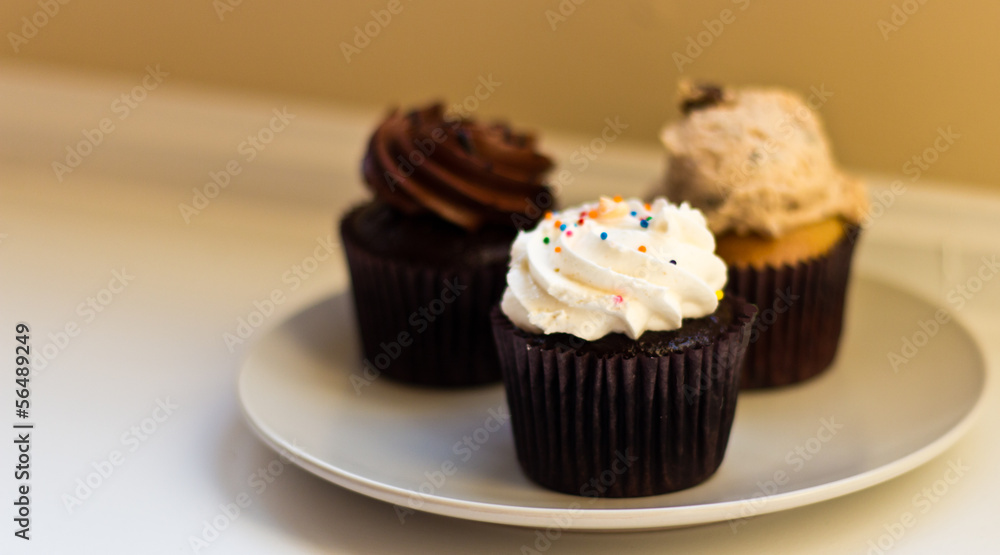 Group of chocolate cupcakes Group of chocolate cupcakes