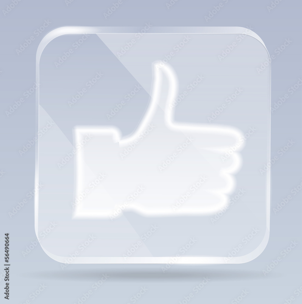 glass thumb up icon glass thumb up icon
