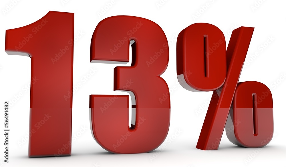 percent,13 percent,13